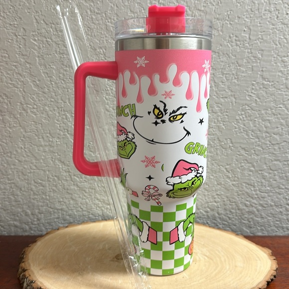 The Grinch New 40 ounce tumbler with straw stainless steel with straw - Picture 6 of 6